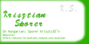 krisztian sporer business card